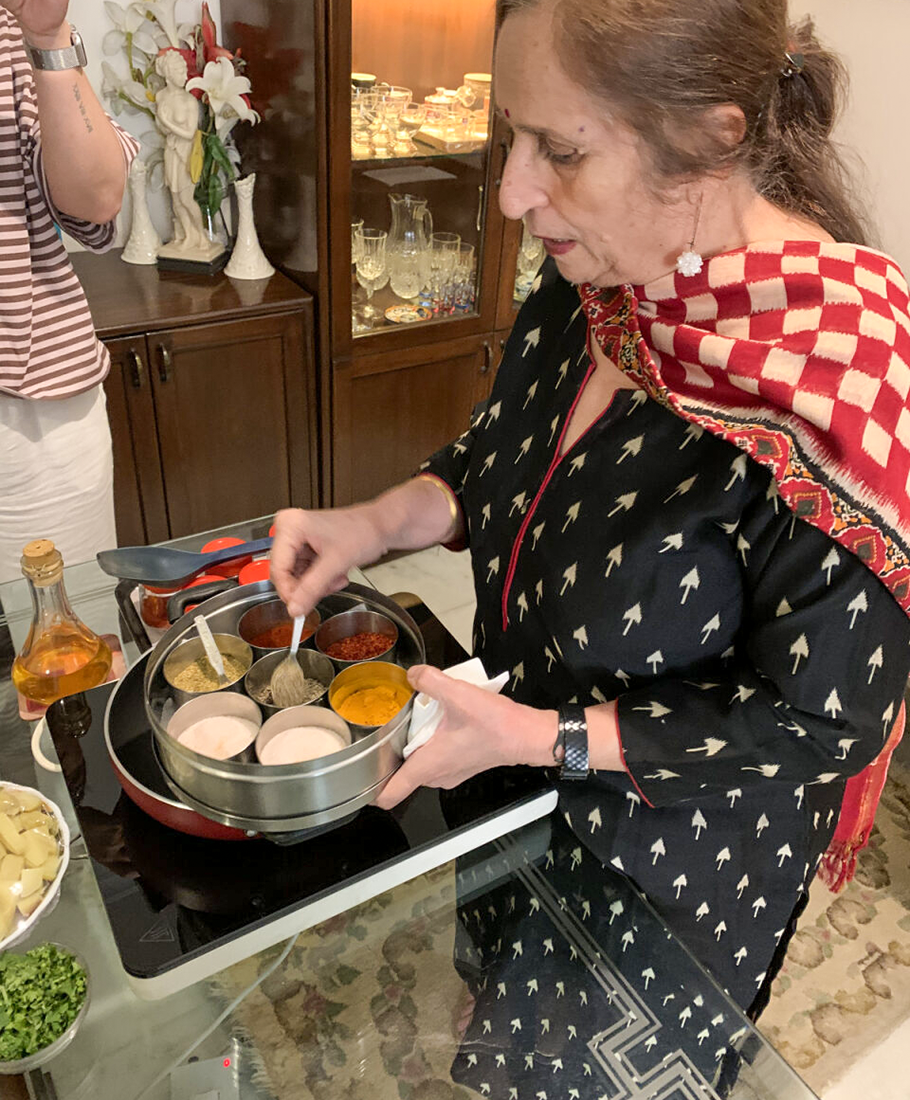 Local lunch in Delhi, India by Karin Jones